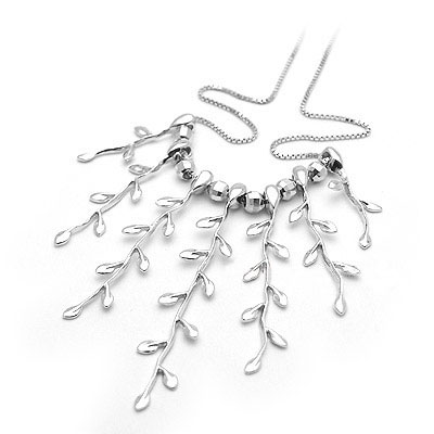 竹叶银项链-饰品批发|银饰批发|韩饰批发|藏饰批