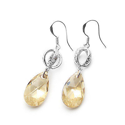 300266施华洛世奇水滴水晶耳环-饰品批发|银饰