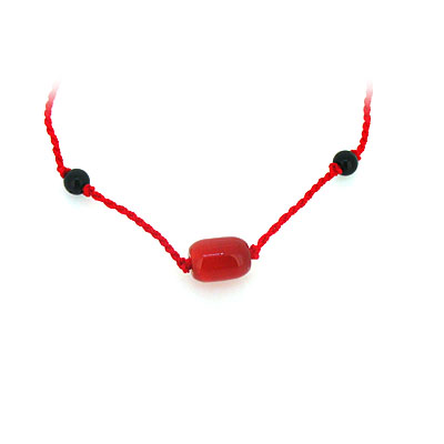 红绳玛瑙珠子项链