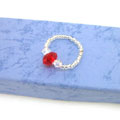 红水晶小米珠手编绳戒指货源