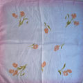 橙黄花朵便宜粉色丝巾/花草图案小方巾