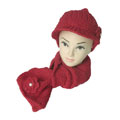 红花朵韩版帽子围巾2件套货源