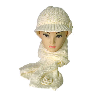 一朵花新款韩式帽子围巾套装/韩式潮流围巾帽子