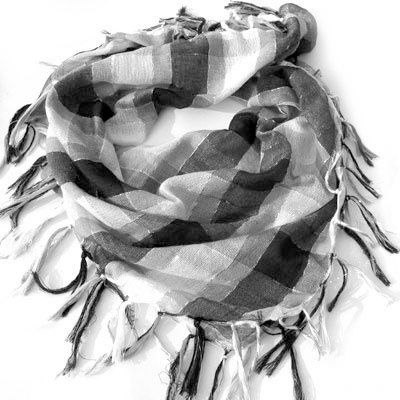 最新韩版流行秋冬季黑白格子围巾