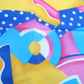 蓝边彩色抽象图案方巾/丝巾厂直销彩色便宜丝巾