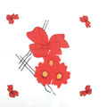 红色流行碎花丝巾蝴蝶结/美丽碎花蝴蝶丝巾