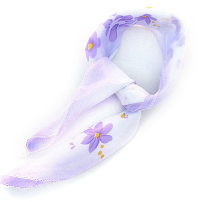 外贸丝巾货源供应/紫色小花朵丝巾小方巾