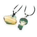 绿黄水晶锁和钥匙情侣水晶项链货源