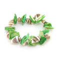 绿色贝壳片小海螺手链货源[深绿色]