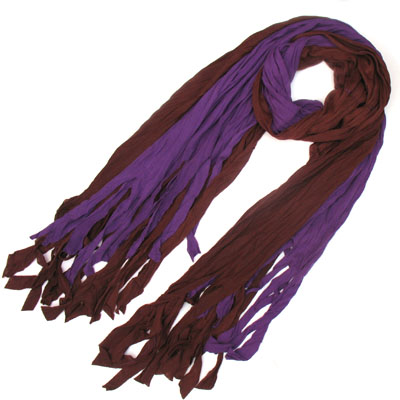 新款韩版时尚双层围巾紫色咖啡拼色棉围巾