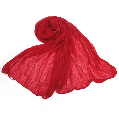 秋冬季新款丝质围巾/大红色弹力丝韩版长围巾