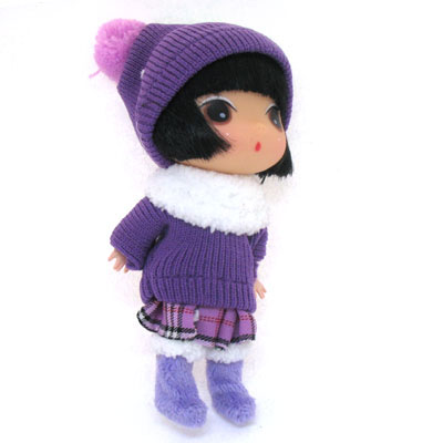 紫色冬装韩国可爱迷糊娃娃