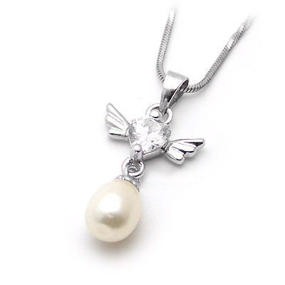 银天使珍珠锆石坠