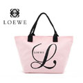 Loewe潮牌 浪漫女人心淡粉色帆布小手提包便当包